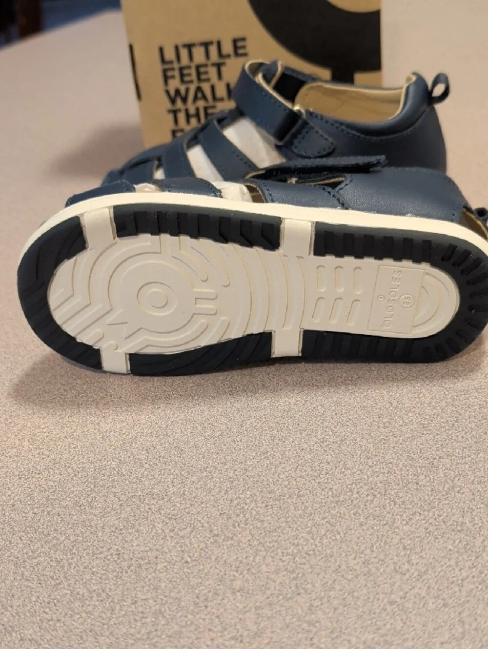 OLD SOLES Little Boys Navy Surf Sandals - Leather New in Box